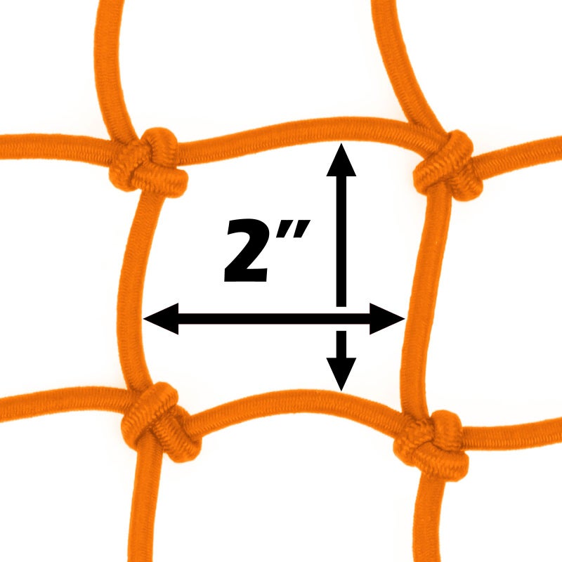 PowerTye 50159 Orange 15"X15" Cargo Net Featuring 6 Adjustable Hooks & Tight 2"x2" Mesh (Each) - Image 3